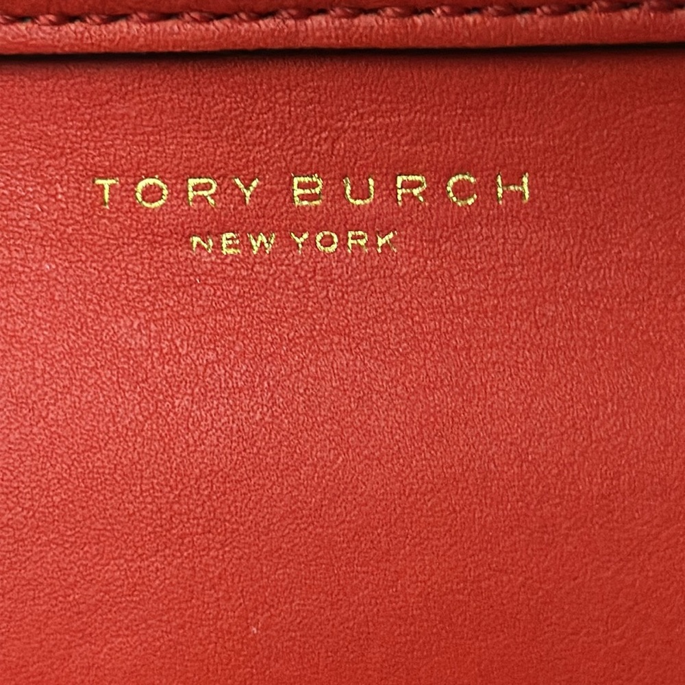 TORY BURCH Block T Leather Top Handle Crossbody Bag in Red, EUC - Picture 4 of 16